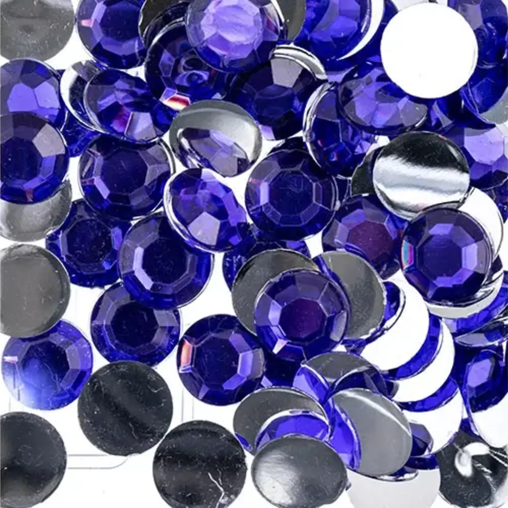 Acrylic Round Flat Back Rhinestones 10mm Purple 500pcs