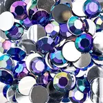 Acrylic Round Flat Back Rhinestones 10mm Purple AB 500pcs