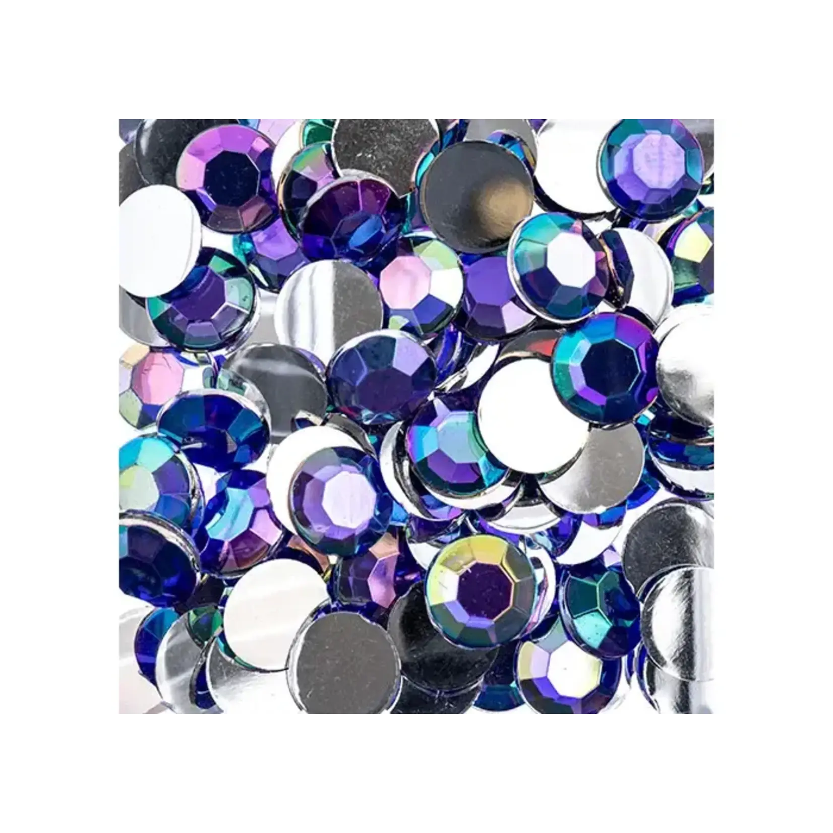 Acrylic Round Flat Back Rhinestones 10mm Purple AB 500pcs