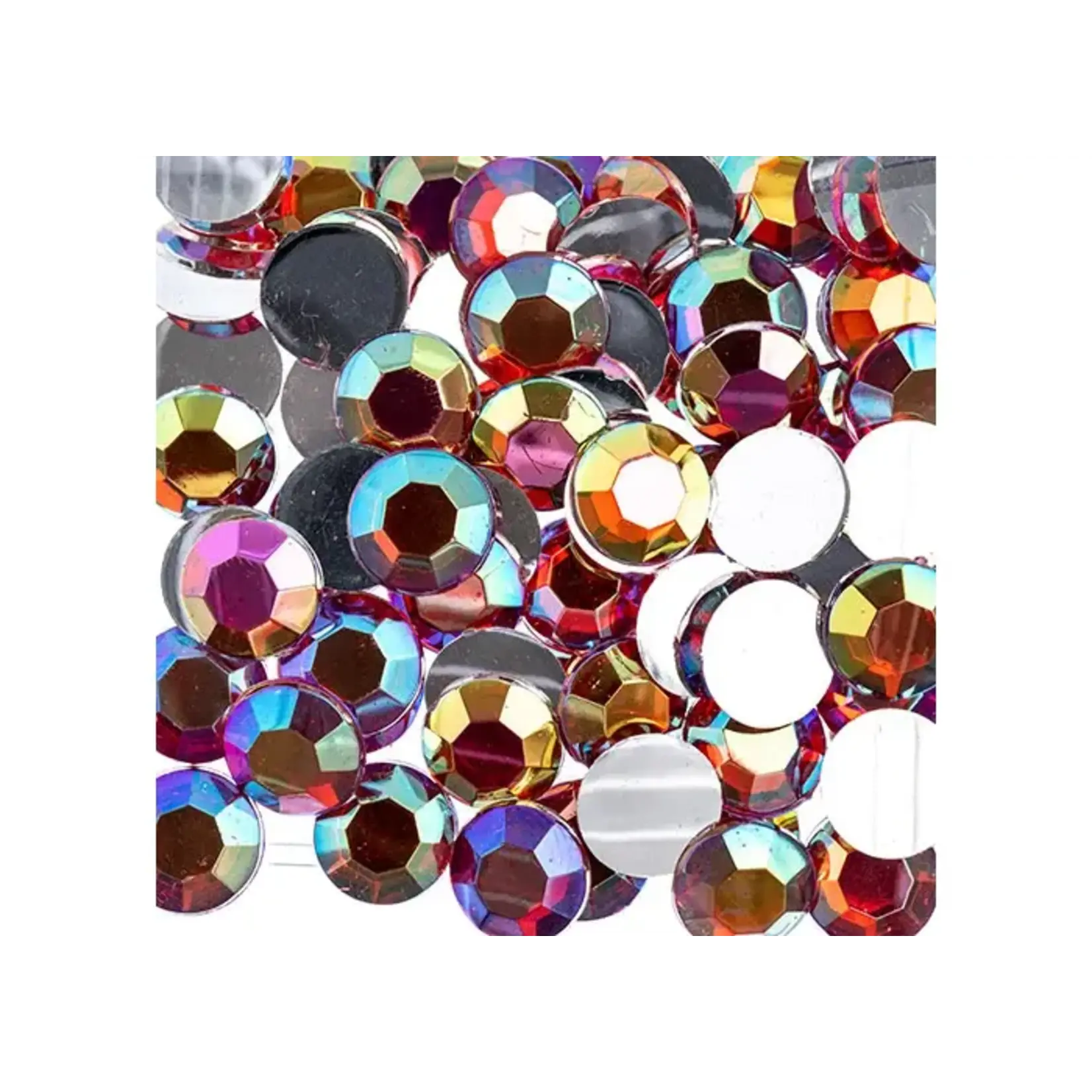 Acrylic Round Flat Back Rhinestones 10mm Red AB 500pcs