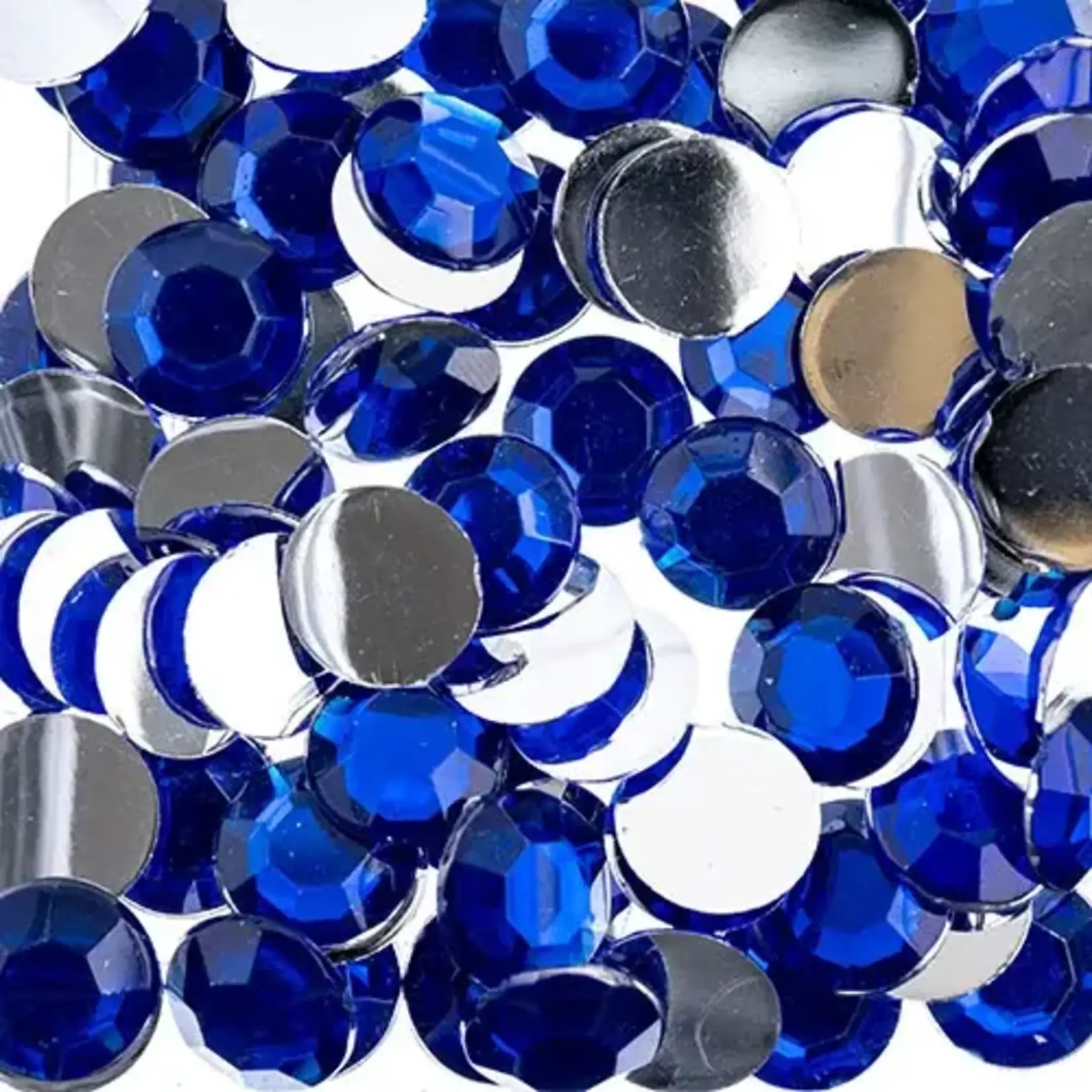 Acrylic Round Flat Back Rhinestones 10mm Royal Blue 500pcs
