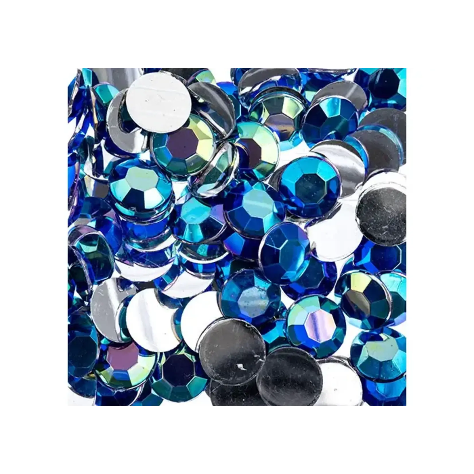 Acrylic Round Flat Back Rhinestones 10mm Royal Blue AB 500pcs