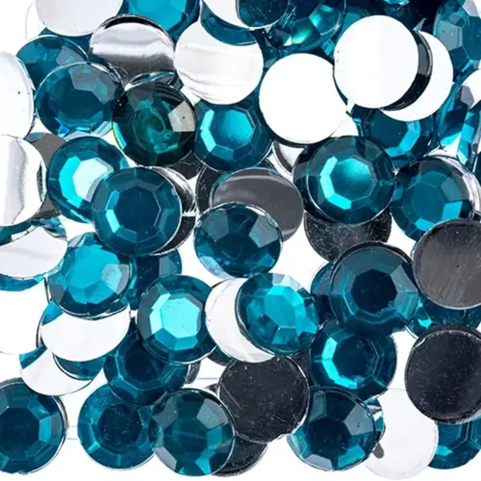 Acrylic Round Flat Back Rhinestones 10mm Turquoise 500pcs
