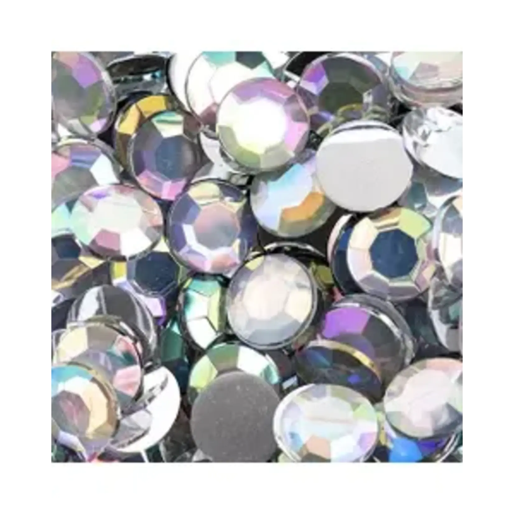 Acrylic Round Flat Back Rhinestones 12mm Crystal AB 400pcs