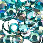 Acrylic Round Flat Back Rhinestones 12mm Aqua AB 400pcs