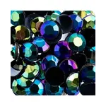 Acrylic Round Flat Back Rhinestones 12mm Black AB 400pcs