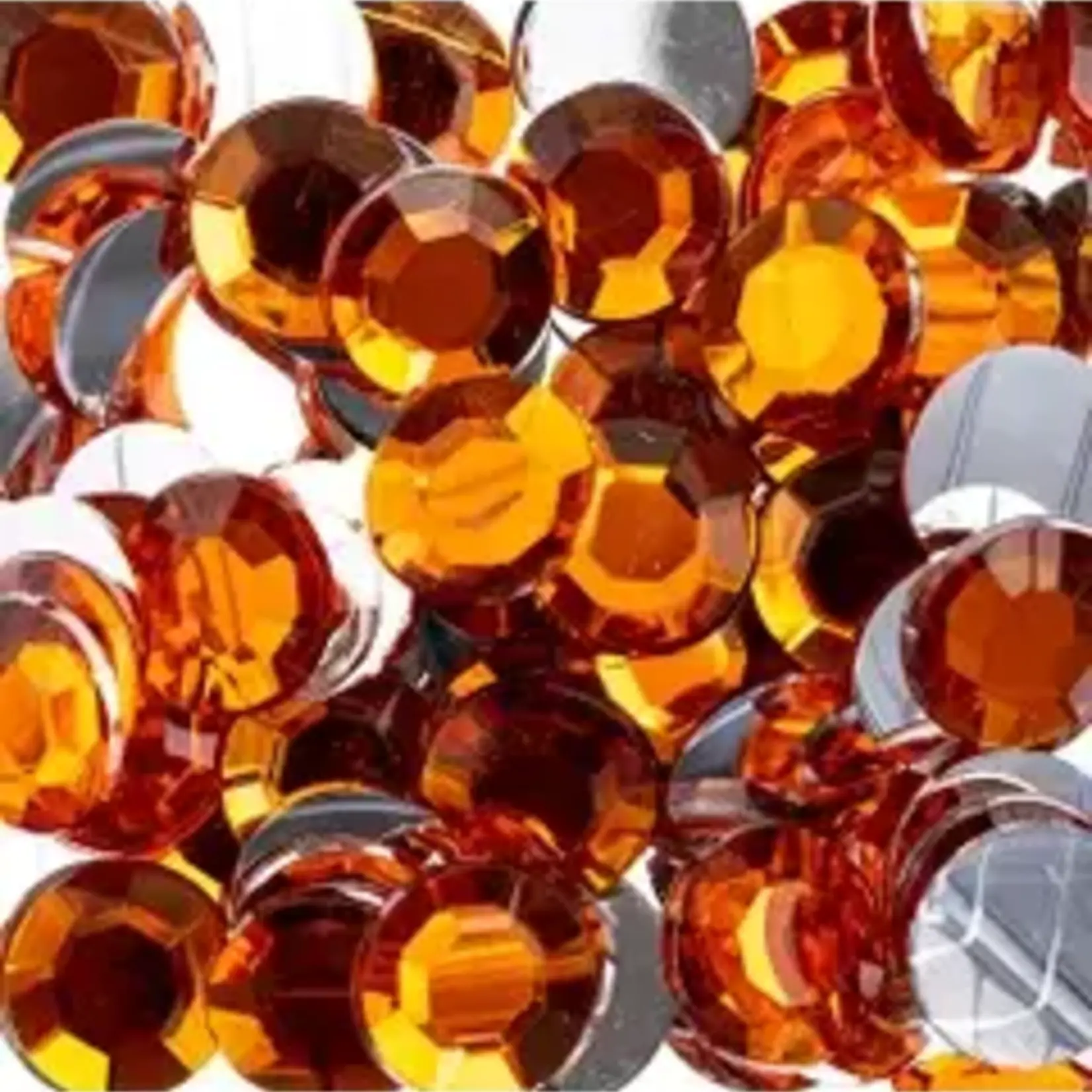 Acrylic Round Flat Back Rhinestones 12mm Orange 400pcs
