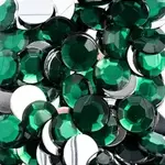 Acrylic Round Flat Back Rhinestones 12mm Green 400pcs