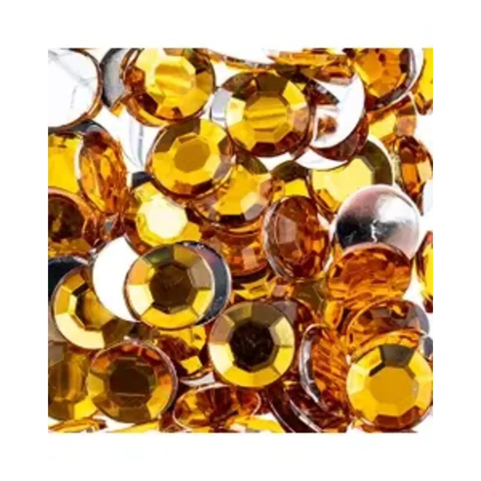 Acrylic Round Flat Back Rhinestones 12mm Gold 400pcs