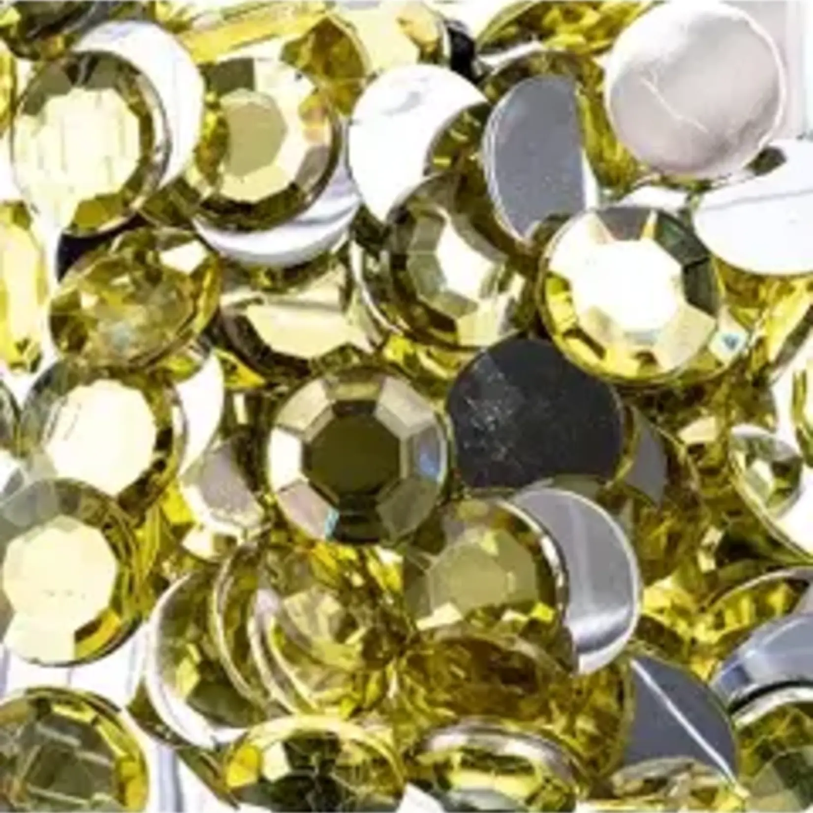 Acrylic Round Flat Back Rhinestones 12mm Yellow 400pcs