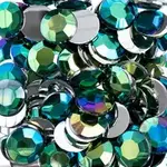 Acrylic Round Flat Back Rhinestones 12mm Green AB 400pcs