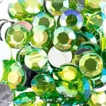 Acrylic Round Flat Back Rhinestones 12mm Peridot AB 400pcs