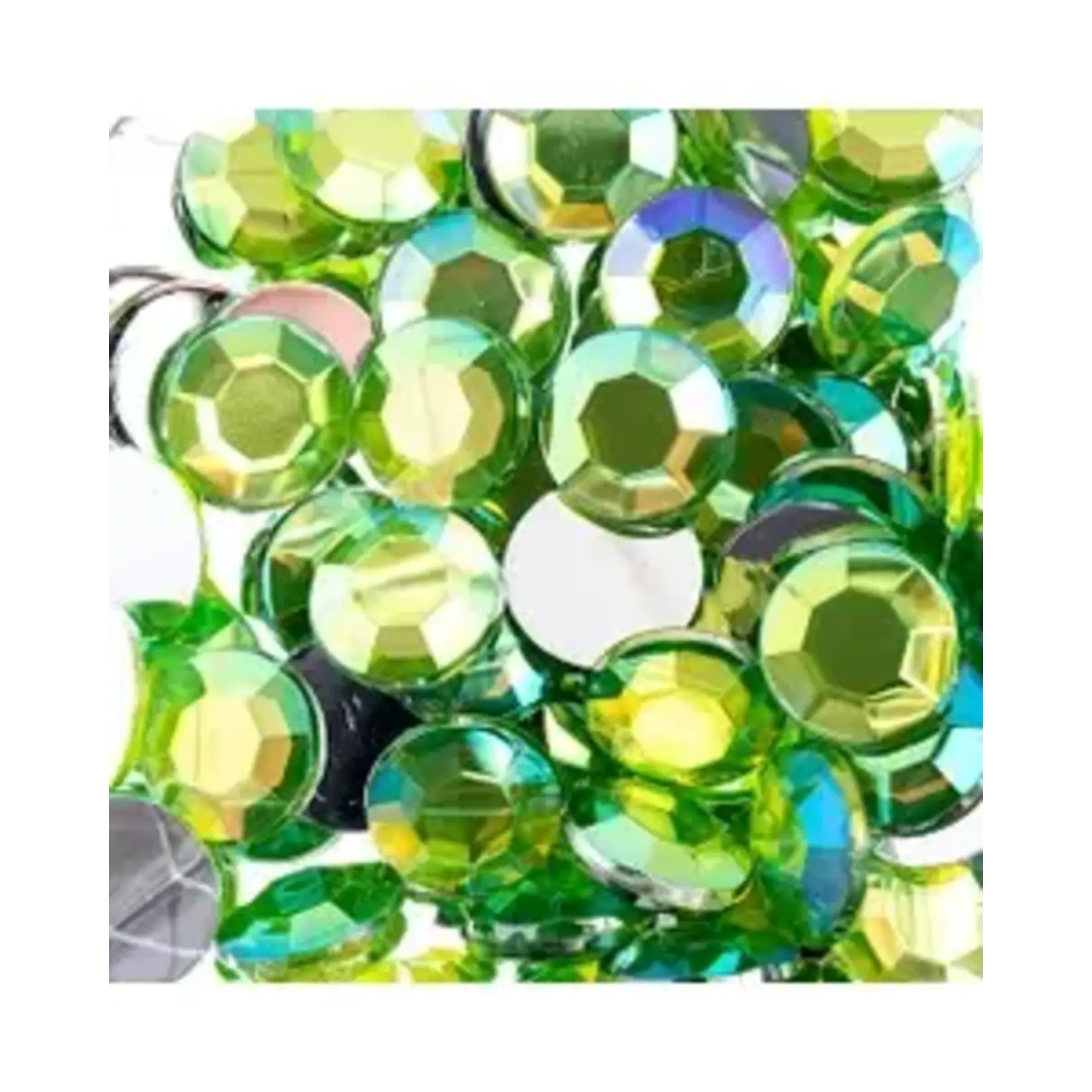 Acrylic Round Flat Back Rhinestones 12mm Peridot AB 400pcs