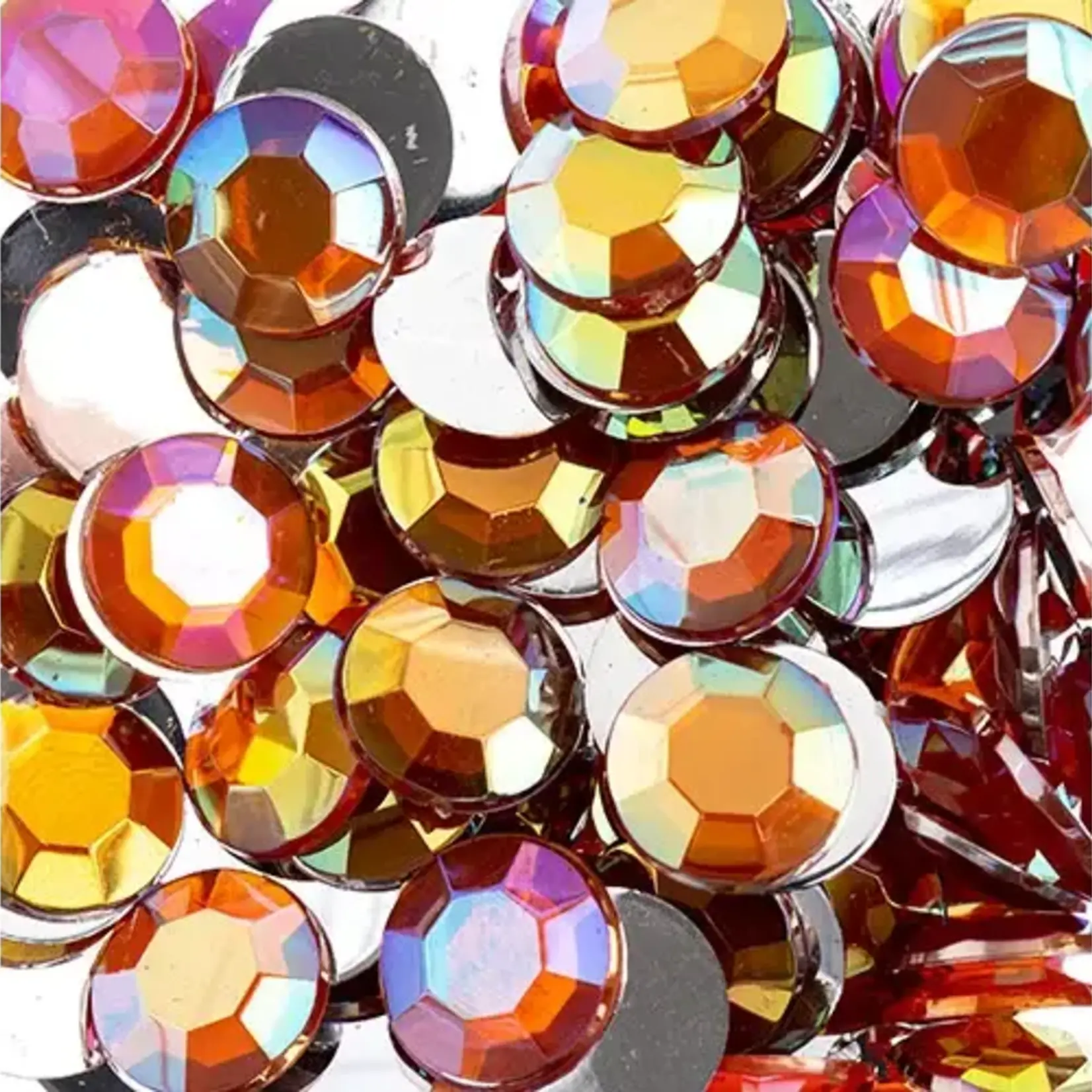 Acrylic Round Flat Back Rhinestones 12mm Orange AB 400pcs