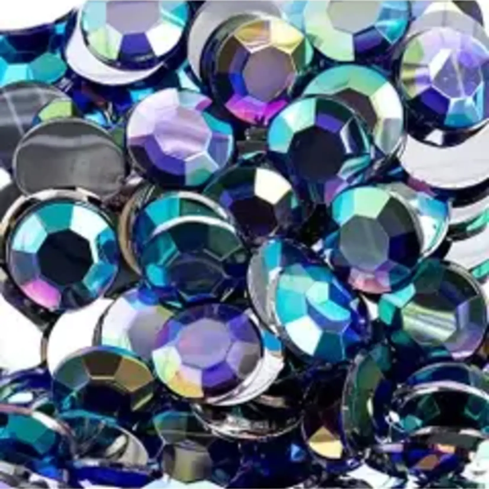 Acrylic Round Flat Back Rhinestones 12mm Purple AB 400pcs