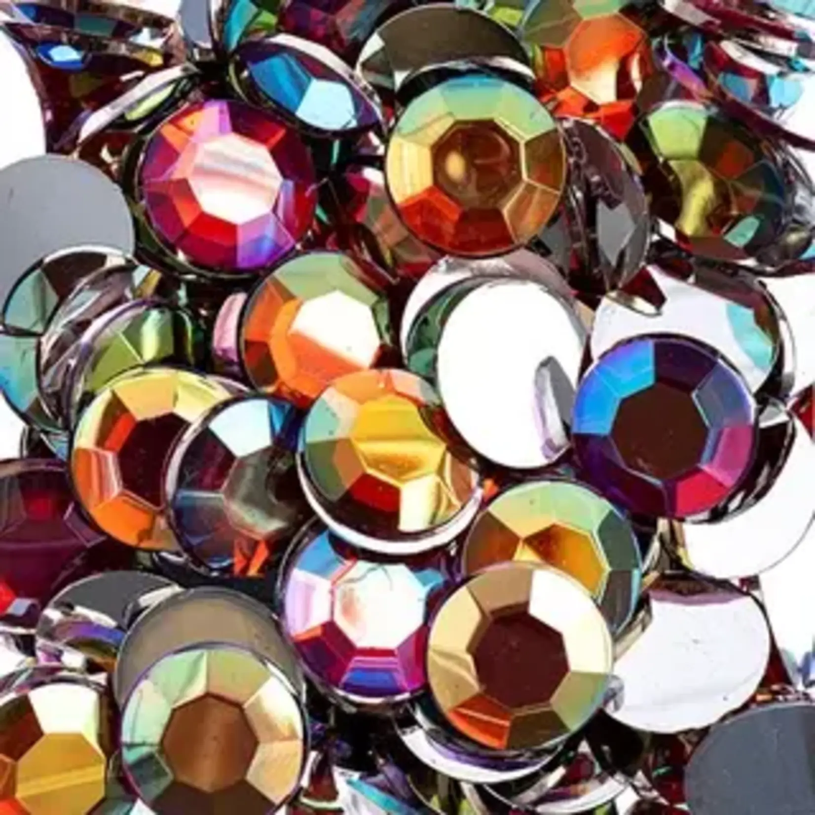 Acrylic Round Flat Back Rhinestones 12mm Red AB 400pcs