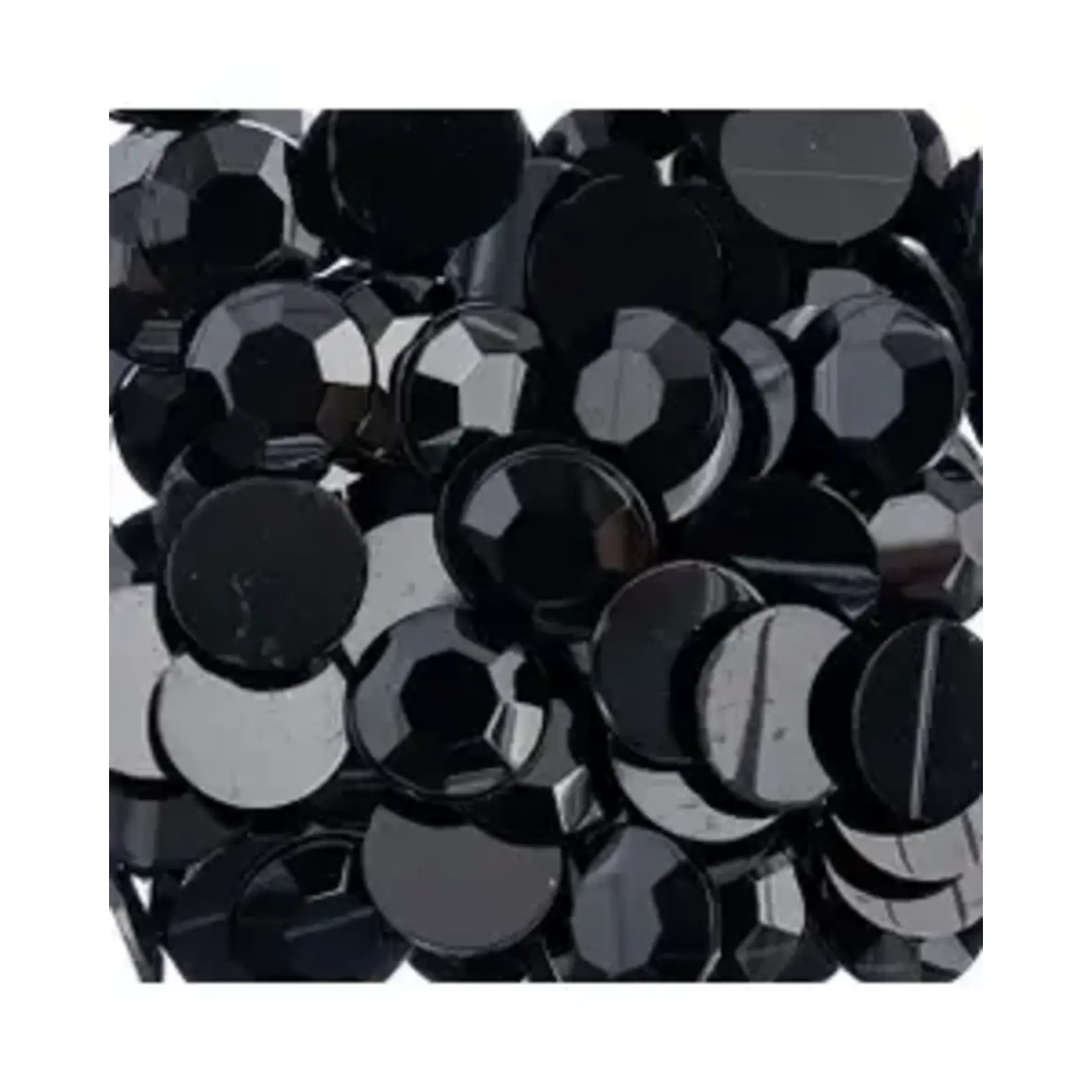 Acrylic Round Flat Back Rhinestones 12mm Black 400pcs