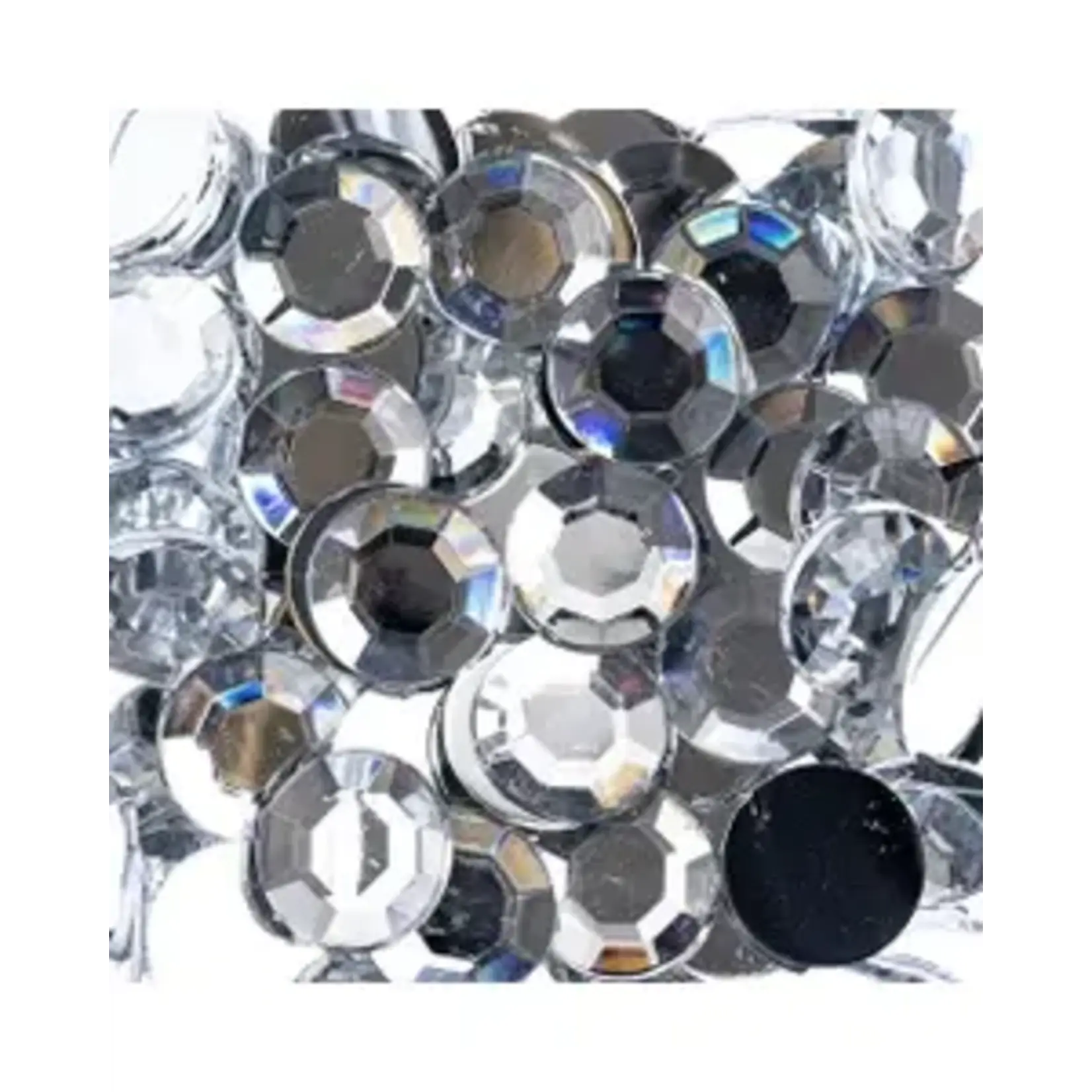 Acrylic Round Flat Back Rhinestones 12mm Crystal 400pcs