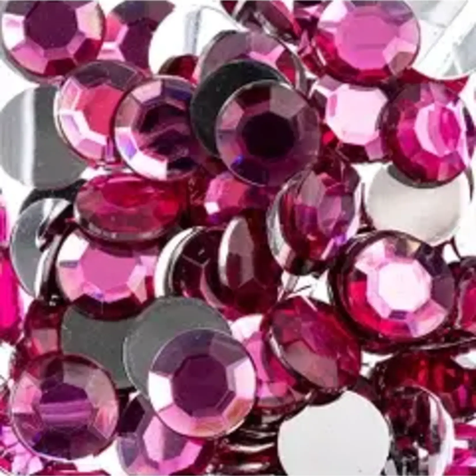 Acrylic Round Flat Back Rhinestones 12mm Fuchsia 400pcs