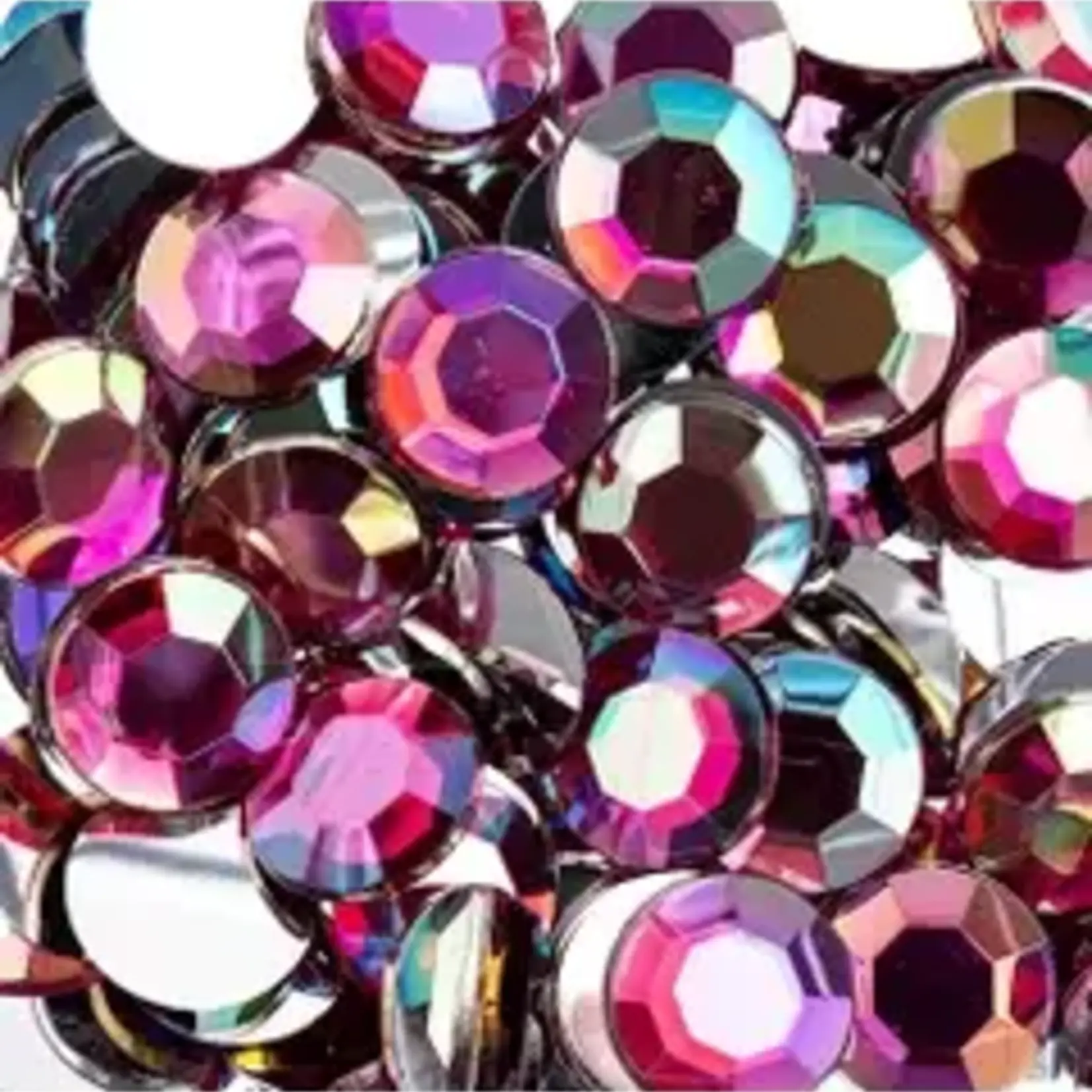 Acrylic Round Flat Back Rhinestones 12mm Fuchsia AB 400pcs