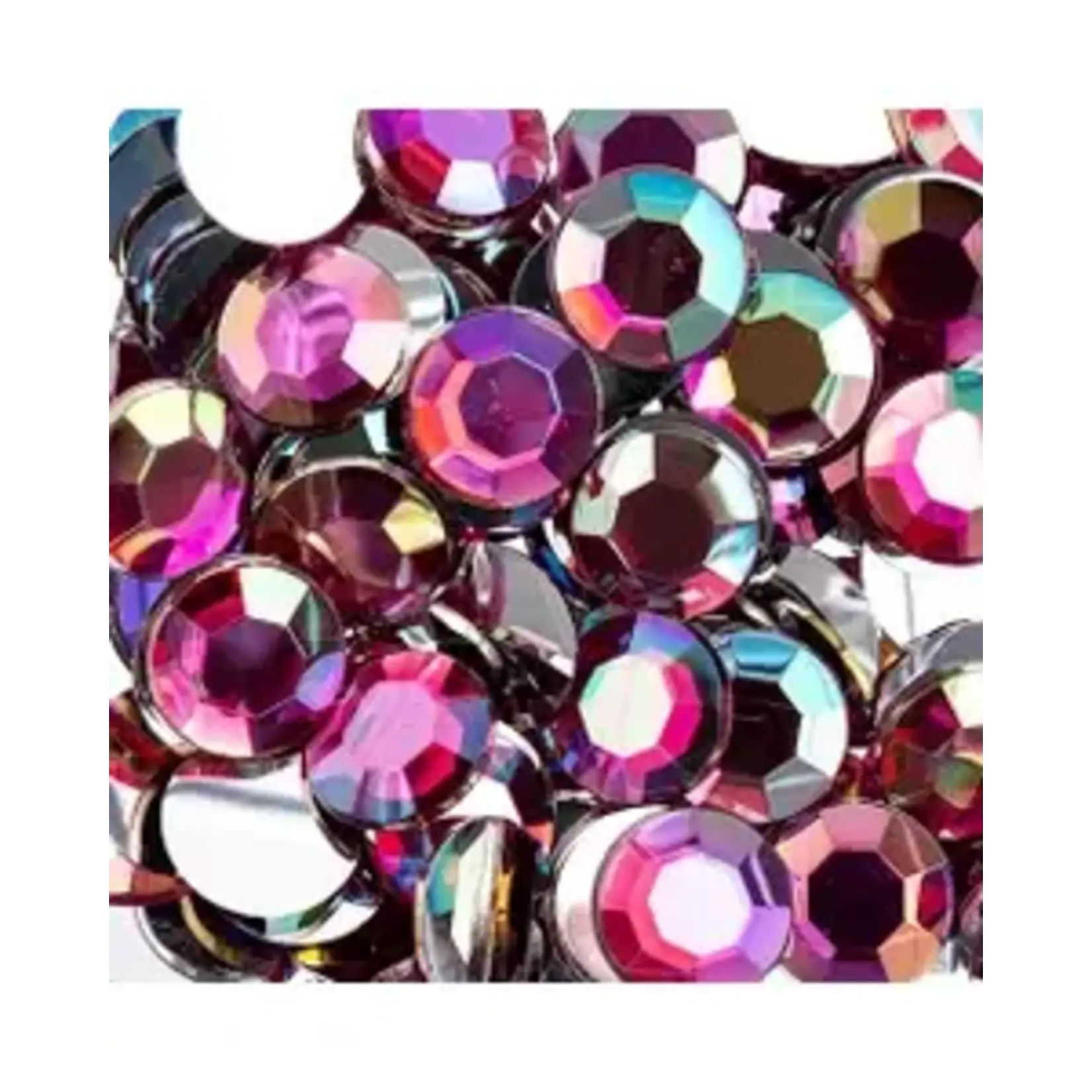Acrylic Round Flat Back Rhinestones 12mm Fuchsia AB 400pcs