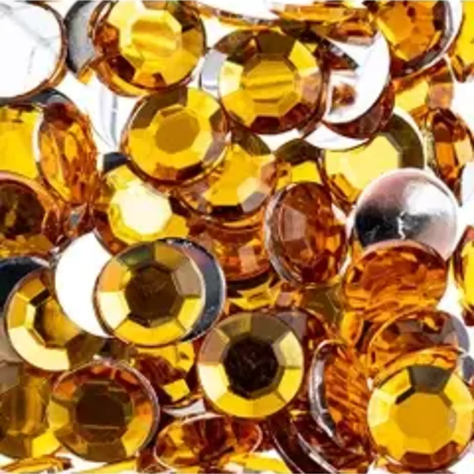 Acrylic Round Flat Back Rhinestones 12mm Gold 400pcs