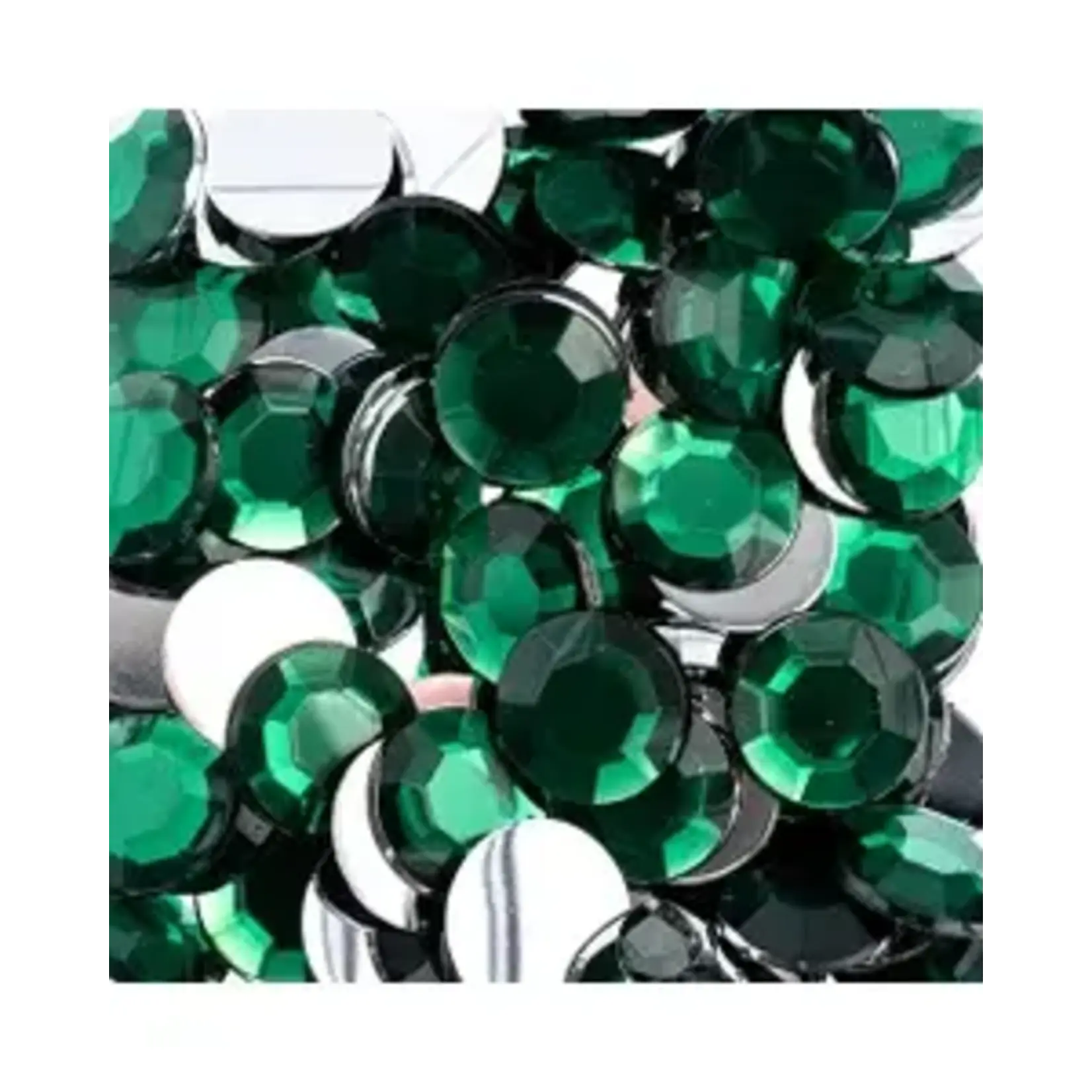 Acrylic Round Flat Back Rhinestones 12mm Green 400pcs
