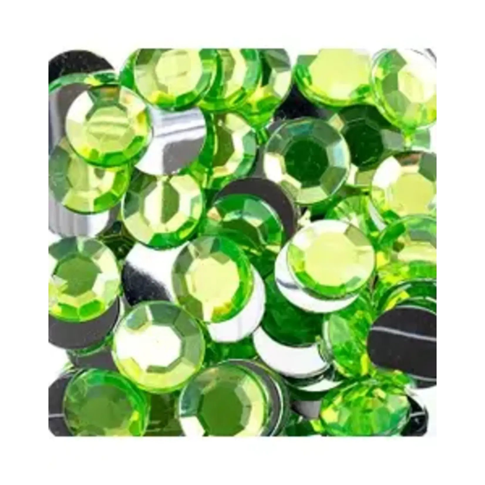 Acrylic Round Flat Back Rhinestones 12mm Peridot 400pcs