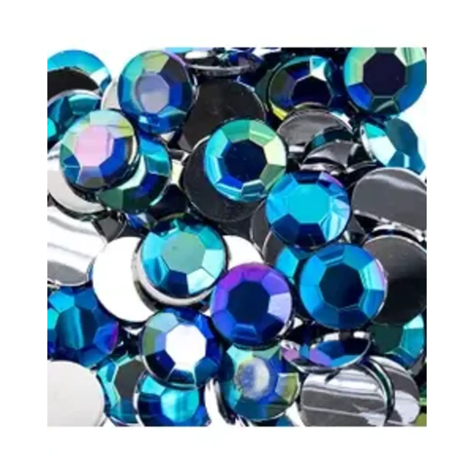 Acrylic Round Flat Back Rhinestones 12mm Royal Blue AB 400pcs