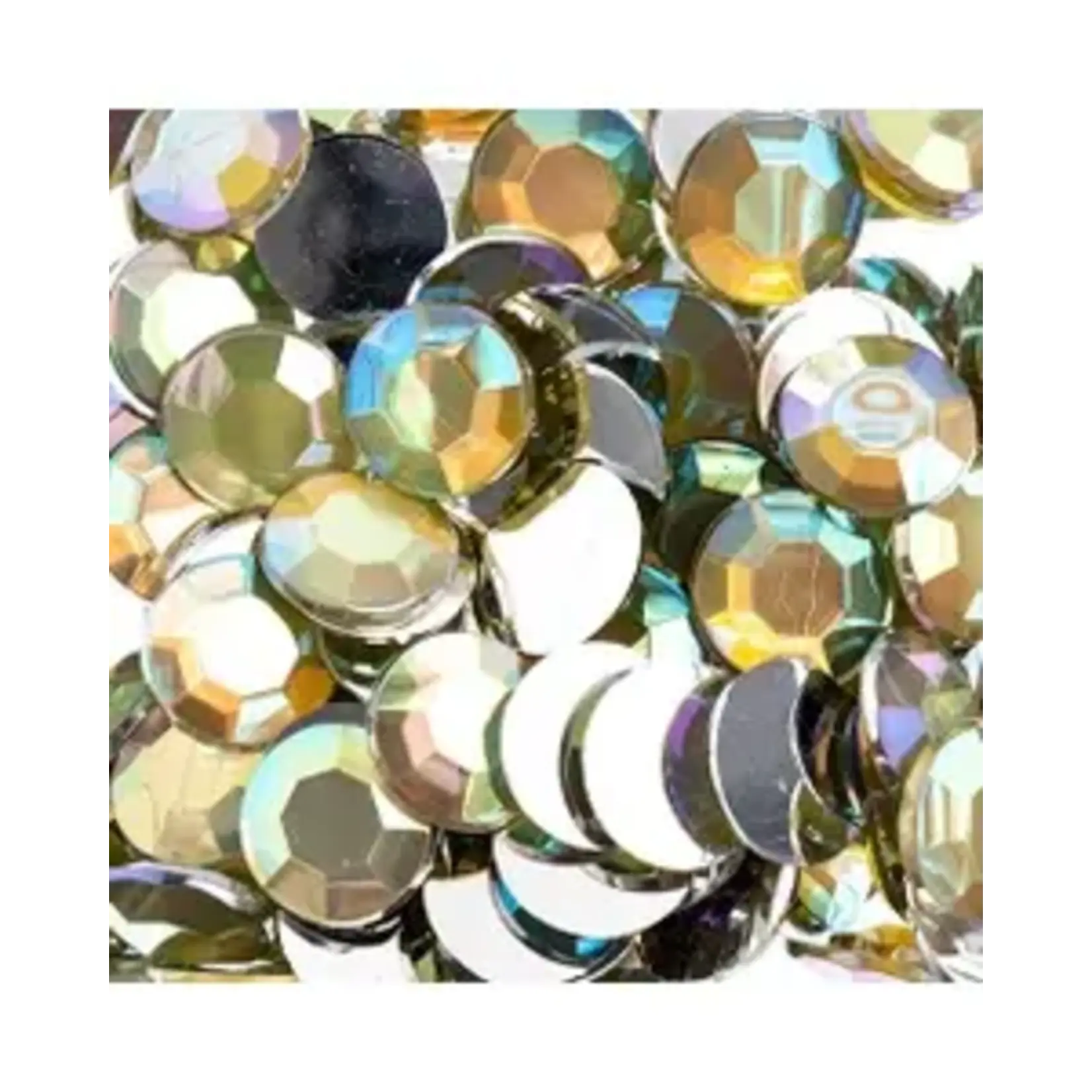 Acrylic Round Flat Back Rhinestones 12mm Yellow AB 400pcs