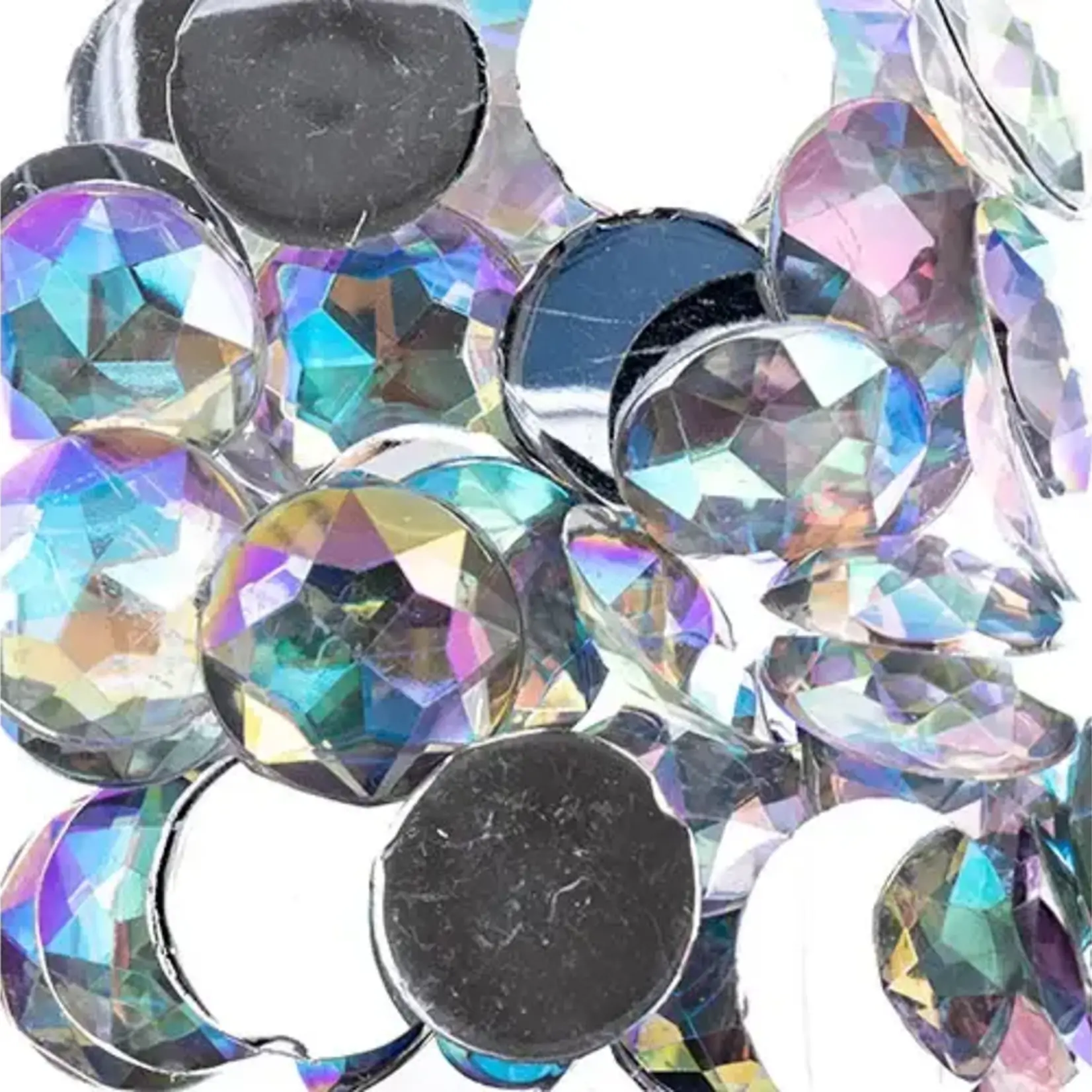 Acrylic Round Flat Back Rhinestones 16mm Crystal AB 200pcs