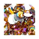 Acrylic Round Flat Back Rhinestones 16mm Gold AB 200pcs