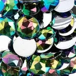 Acrylic Round Flat Back Rhinestones 16mm Green AB 200pcs