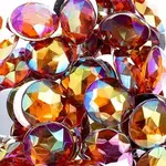 Acrylic Round Flat Back Rhinestones 16mm Orange AB 200pcs
