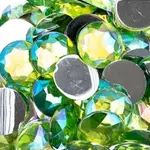 Acrylic Round Flat Back Rhinestones 16mm Peridot AB 200pcs