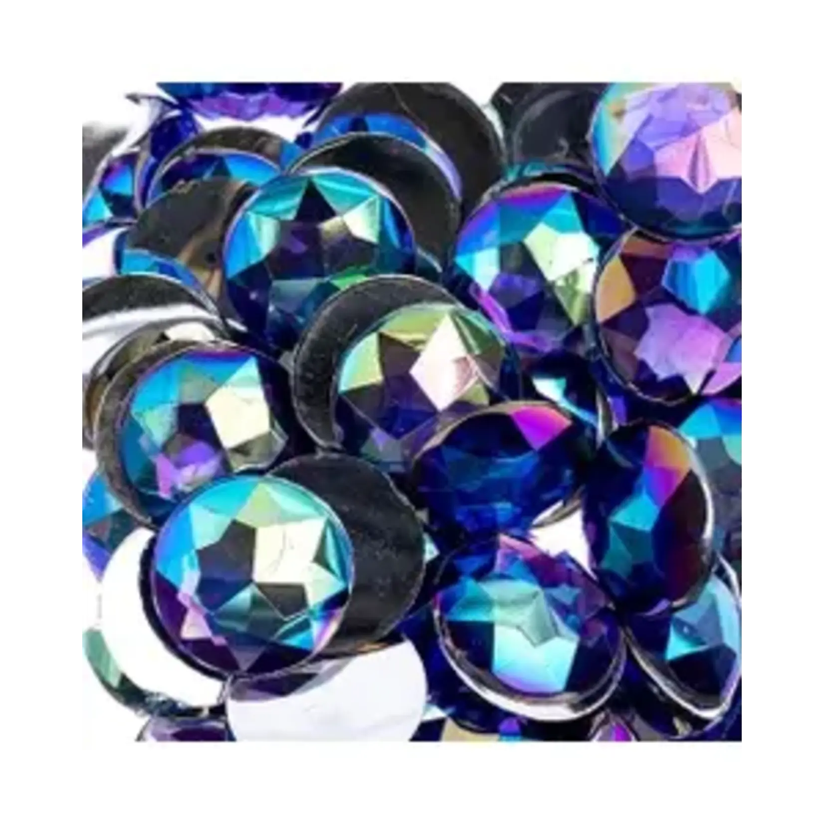 Acrylic Round Flat Back Rhinestones 16mm Purple AB 200pcs