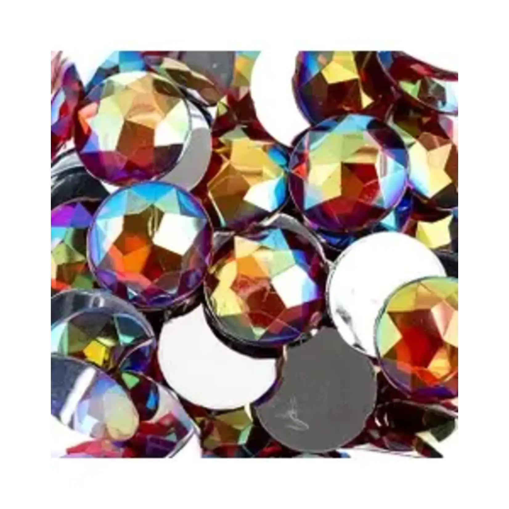 Acrylic Round Flat Back Rhinestones 16mm Red AB 200pcs