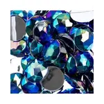 Acrylic Round Flat Back Rhinestones 16mm Royal Blue AB 200pcs