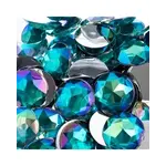 Acrylic Round Flat Back Rhinestones 16mm Turquoise AB 200pcs