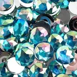 Acrylic Round Flat Back Rhinestones 20mm Aqua AB 200pcs