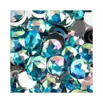 Acrylic Round Flat Back Rhinestones 20mm Aqua AB 200pcs