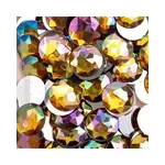 Acrylic Round Flat Back Rhinestones 20mm Gold AB 200pcs