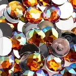 Acrylic Round Flat Back Rhinestones 20mm Orange AB 200pcs