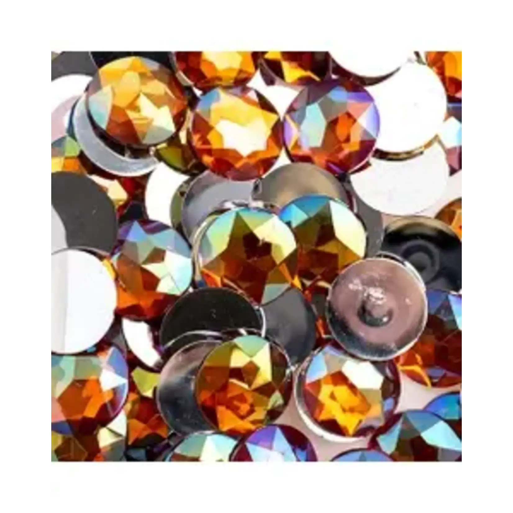 Acrylic Round Flat Back Rhinestones 20mm Orange AB 200pcs