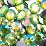 Acrylic Round Flat Back Rhinestones 20mm Peridot AB 200pcs