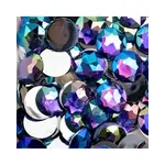 Acrylic Round Flat Back Rhinestones 20mm Purple AB 200pcs