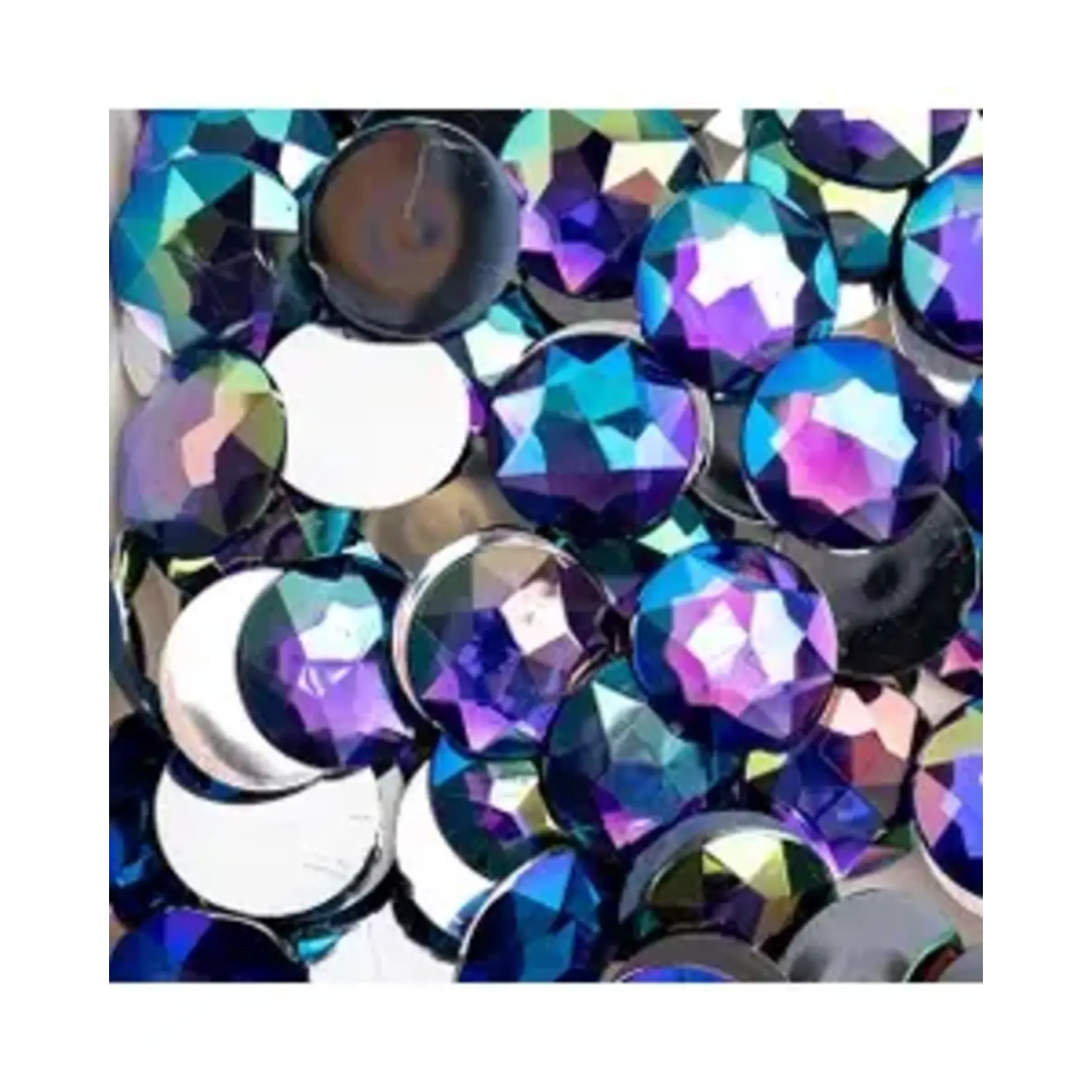 Acrylic Round Flat Back Rhinestones 20mm Purple AB 200pcs
