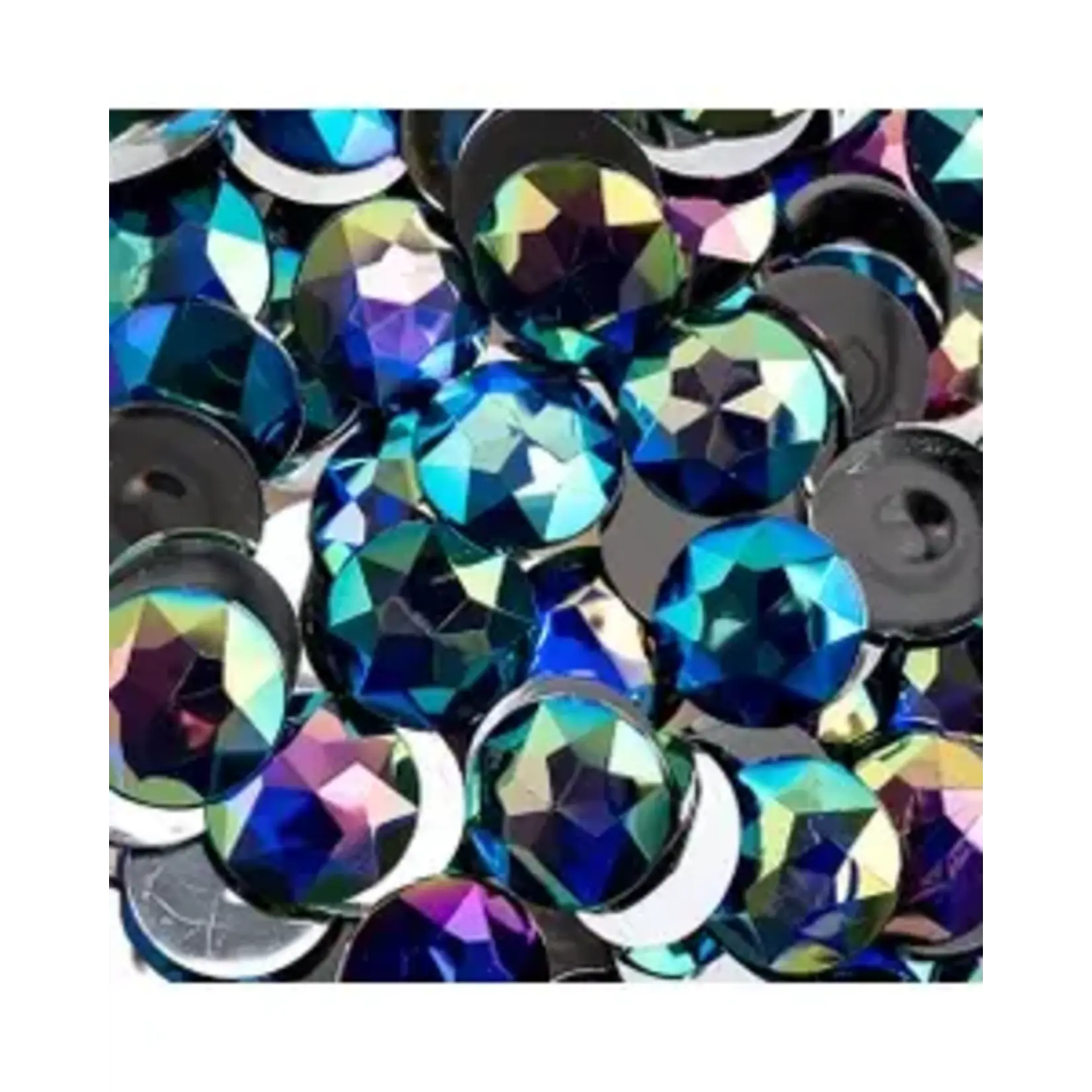 Acrylic Round Flat Back Rhinestones 20mm Royal Blue AB 200pcs