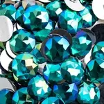 Acrylic Round Flat Back Rhinestones 20mm Turquoise AB 200pcs