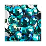 Acrylic Round Flat Back Rhinestones 20mm Turquoise AB 200pcs